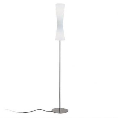 LU-LU 311® Modern Double-Cone White Floor Lamp w/Glass Shade - Oluce